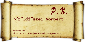 Pölöskei Norbert névjegykártya