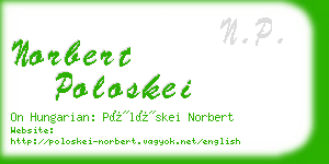 norbert poloskei business card