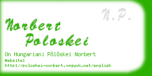 norbert poloskei business card